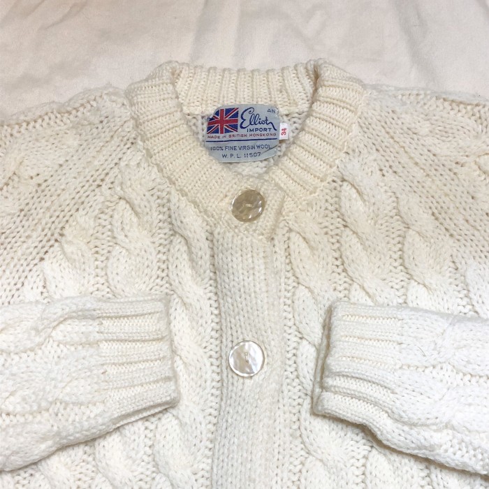 VINTAGE white cable knit cardiga | Vintage.City 古着屋、古着コーデ情報を発信