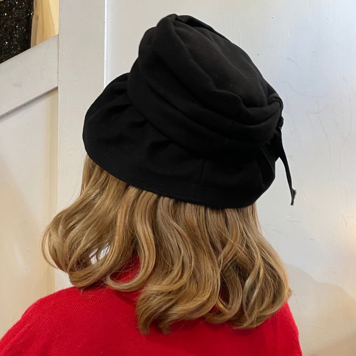 VINTAGE 40's 50's black ribbon wool hat | Vintage.City 古着屋、古着コーデ情報を発信