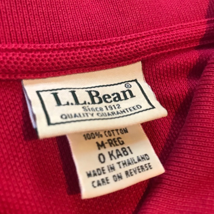 L.L.Bean エルエルビーン 長袖ポロシャツ M　レッド | Vintage.City 古着屋、古着コーデ情報を発信