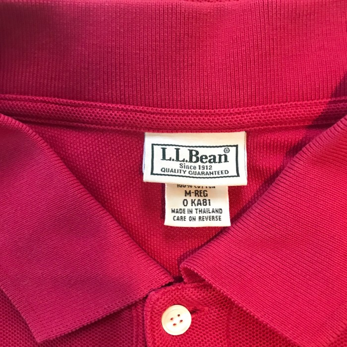L.L.Bean エルエルビーン 長袖ポロシャツ M　レッド | Vintage.City 빈티지숍, 빈티지 코디 정보