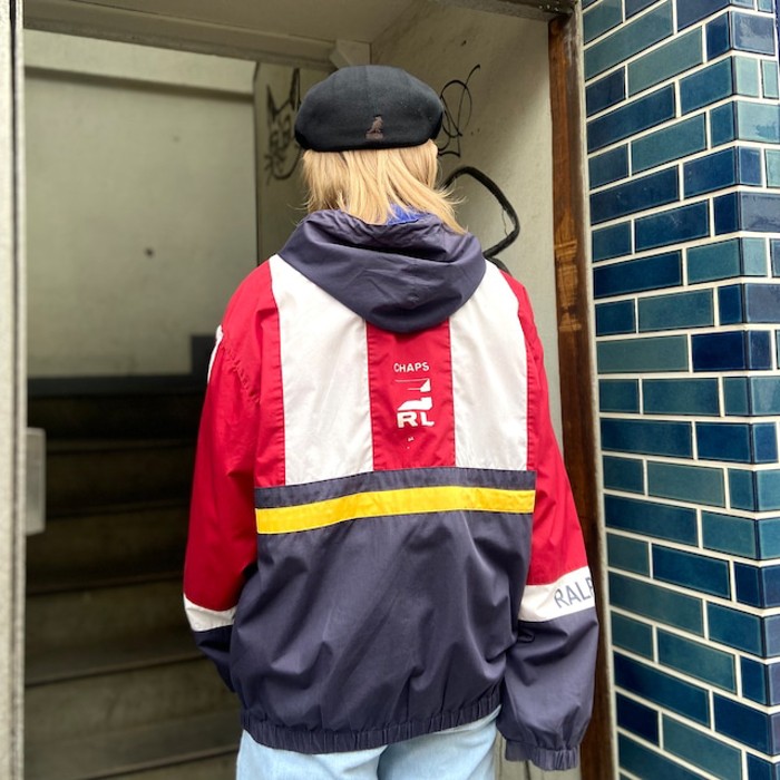【CHAPS 】チャップス　セーリングジャケット　全面プリント　赤　白　 | Vintage.City 빈티지숍, 빈티지 코디 정보