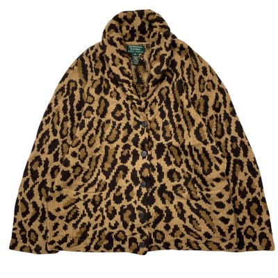 90s Lauren leopard pattern shawl collar | Vintage.City 빈티지숍, 빈티지 코디 정보