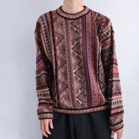 "TUNDRA" 3D ethnic mode taste knit | Vintage.City 古着屋、古着コーデ情報を発信