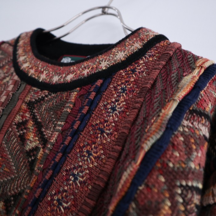 "TUNDRA" 3D ethnic mode taste knit | Vintage.City 古着屋、古着コーデ情報を発信