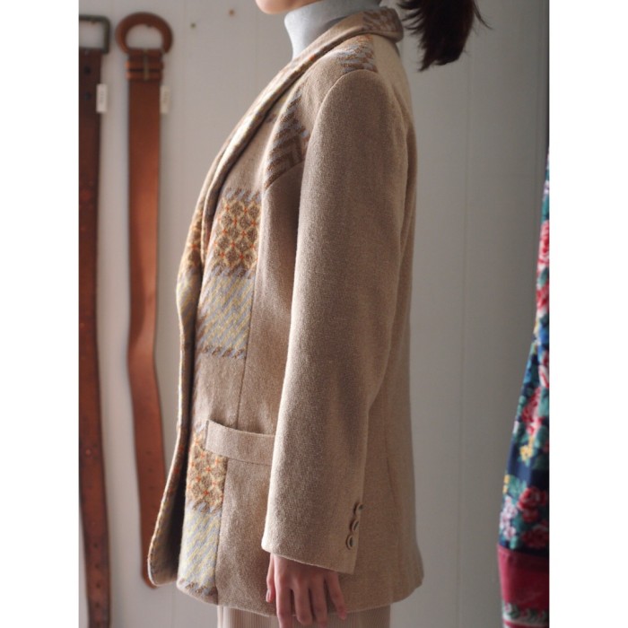beige knit jacket ニットジャケット | Vintage.City 古着屋、古着コーデ情報を発信