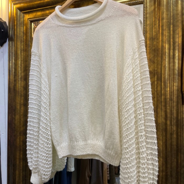VINTAGE ballon sleeve white knit sweater | Vintage.City Vintage Shops, Vintage Fashion Trends