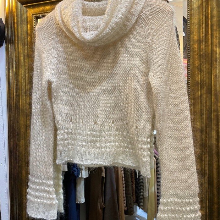 VINTAGE ivoly mohair knit sweater | Vintage.City 빈티지숍, 빈티지 코디 정보
