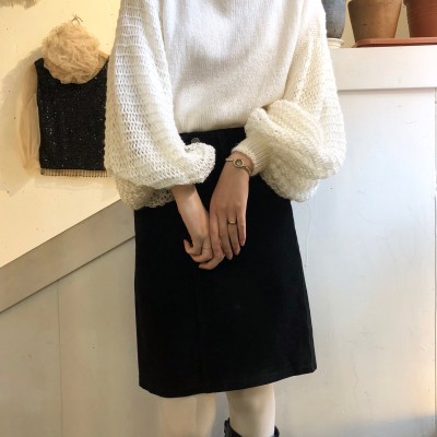 VINTAGE ballon sleeve white knit sweater | Vintage.City 빈티지숍, 빈티지 코디 정보