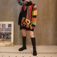 Colorful big sweater | Vintage.City 빈티지숍, 빈티지 코디 정보