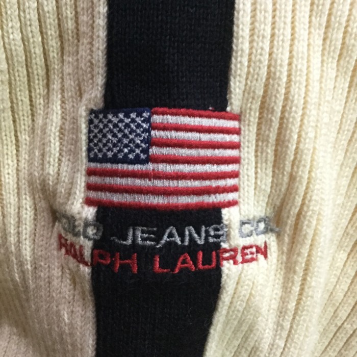 『送料無料』Ralph lauren ポロジーンズ 星条旗柄 リブ編みコットン | Vintage.City 古着屋、古着コーデ情報を発信
