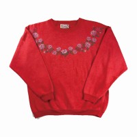 Sweat "Cross Stitch Flower"  RED | Vintage.City Vintage Shops, Vintage Fashion Trends