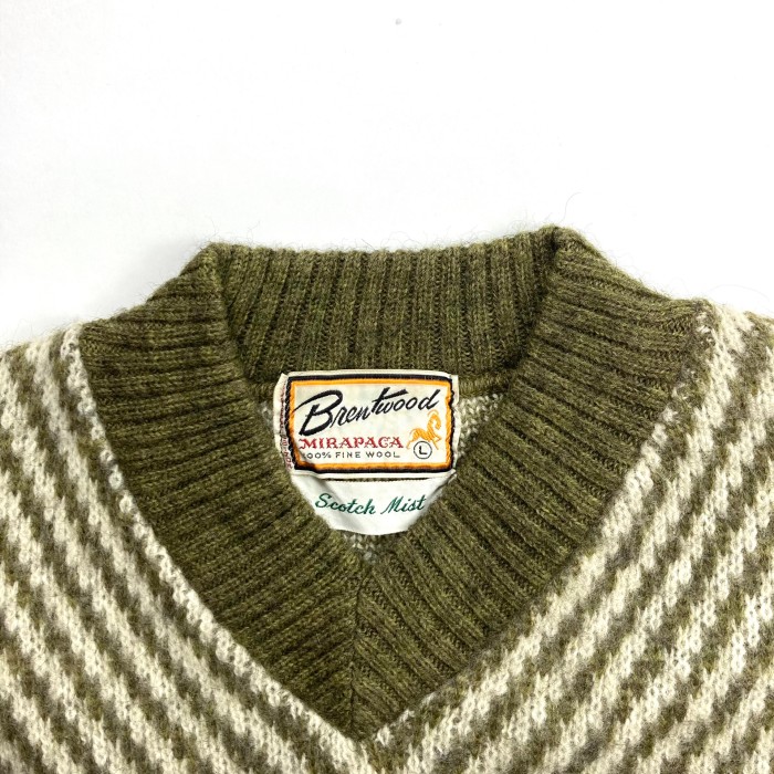 Brentwood Vneck Stripe Knit KKI | Vintage.City 古着屋、古着コーデ情報を発信