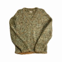 Low Gauge Vneck Knit MIX BRN | Vintage.City 古着屋、古着コーデ情報を発信