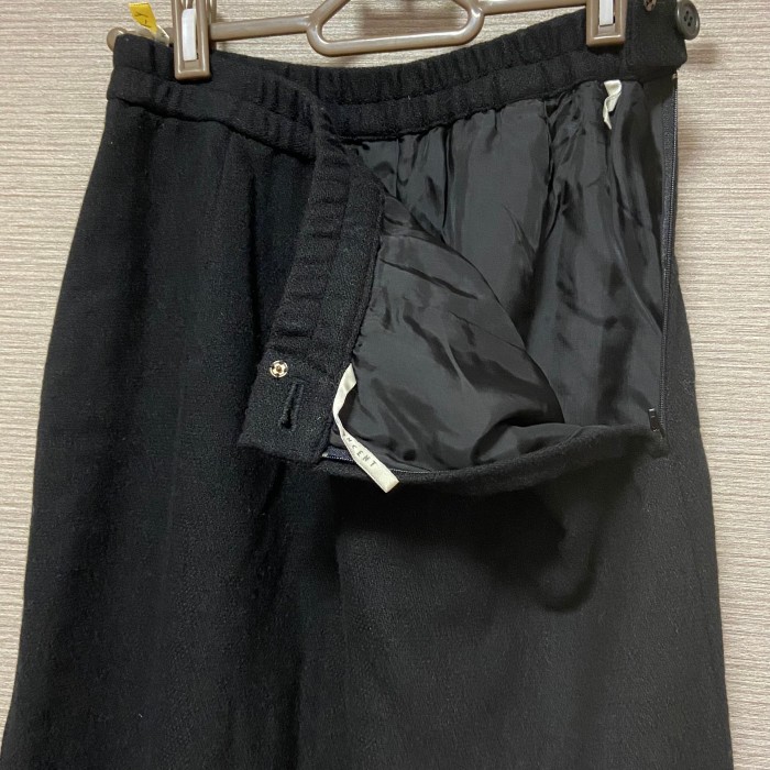 【CONCENT】ブラックウールロングスカート | Vintage.City 古着屋、古着コーデ情報を発信