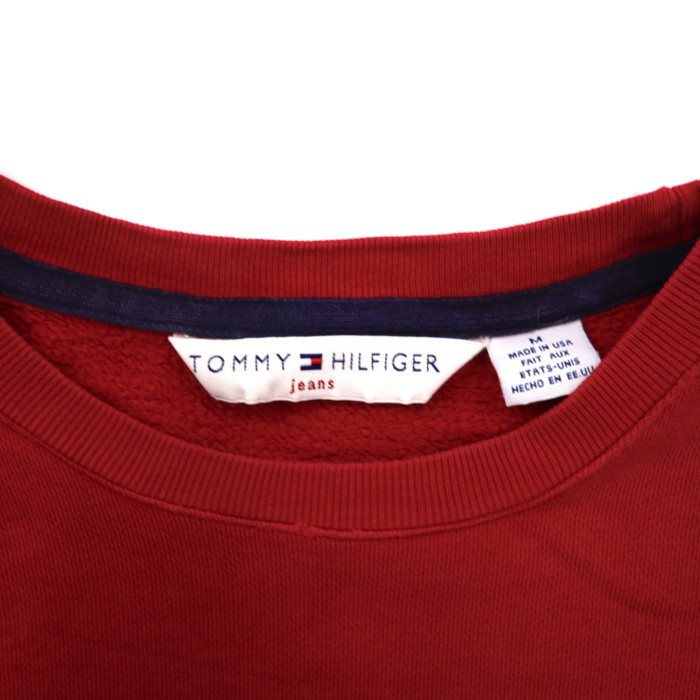 TOMMY HILFIGER jeans クルーネックスウェット M レッド | Vintage.City 古着屋、古着コーデ情報を発信