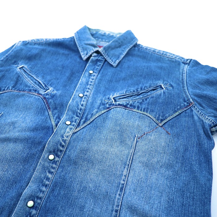 CHAPS デニムウエスタンシャツ L ブルー スナップボタン | Vintage.City 古着屋、古着コーデ情報を発信