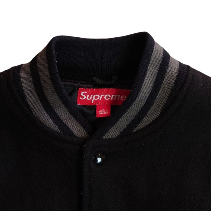 05AW Supreme Varsity Jacket Black Lサイズ | Vintage.City 古着屋、古着コーデ情報を発信
