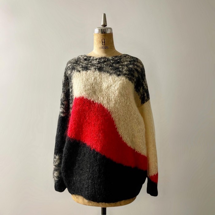 EURO OLD Mohair Shaggy Art Knit | Vintage.City 古着屋、古着コーデ情報を発信