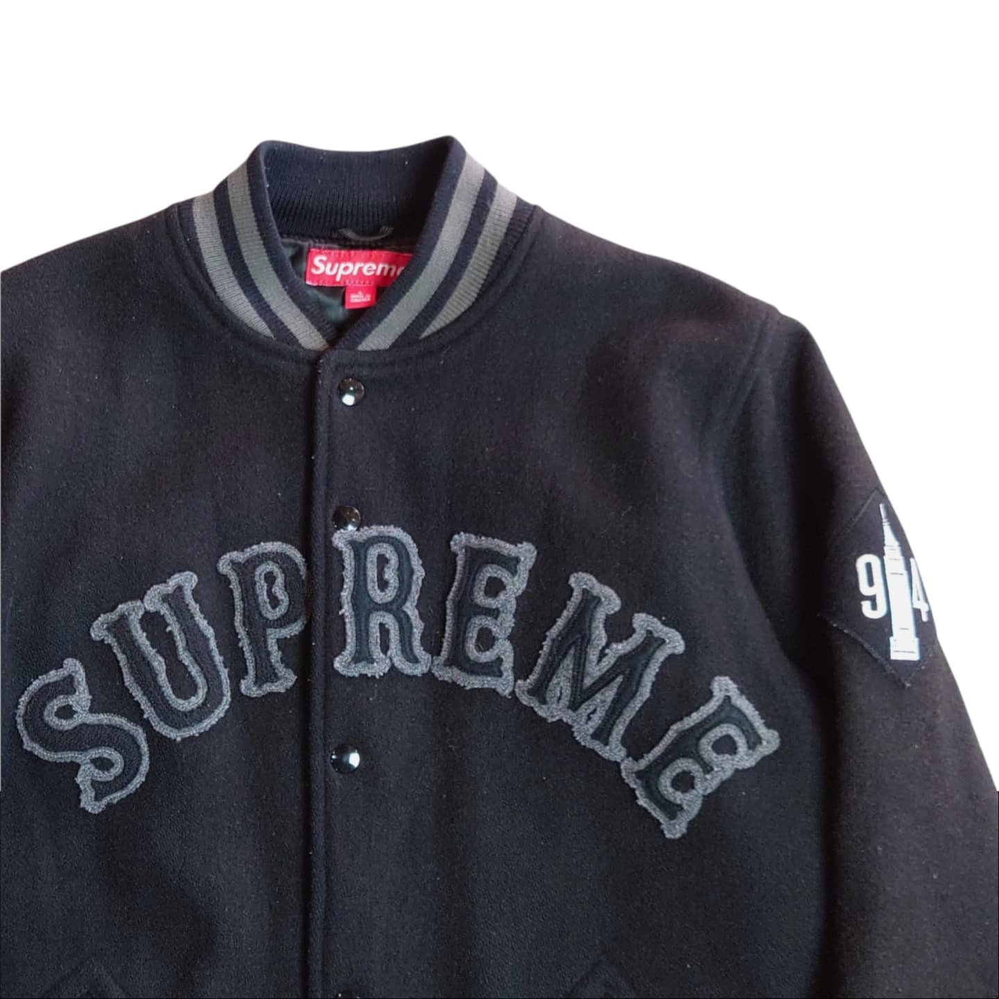 05AW Supreme Varsity Jacket Black Lサイズ | Vintage.City