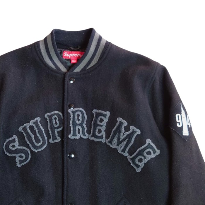 05AW Supreme Varsity Jacket Black Lサイズ | Vintage.City 古着屋、古着コーデ情報を発信