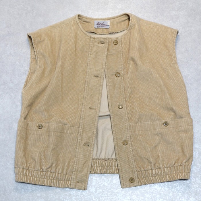 Vintage Beige Button Down Vest | Vintage.City 古着屋、古着コーデ情報を発信