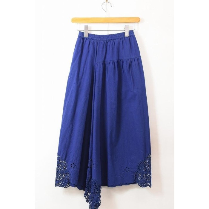 ISSEYMIYAKE レディース フレア ロングスカート 裾レース ブルー 9 | Vintage.City 古着屋、古着コーデ情報を発信