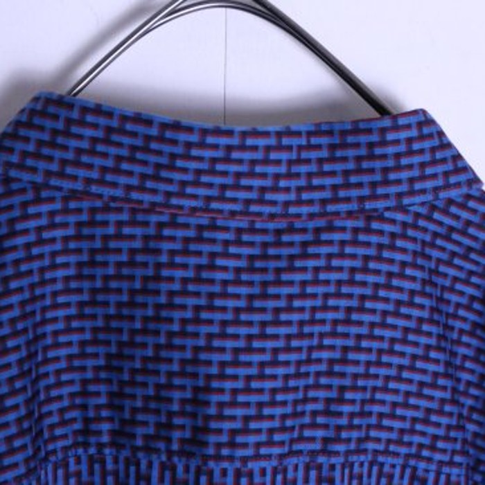 "Calvin Klein" maze pattern blue shirt | Vintage.City Vintage Shops, Vintage Fashion Trends