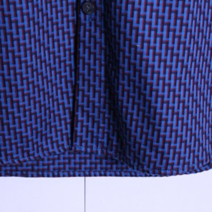 "Calvin Klein" maze pattern blue shirt | Vintage.City 古着屋、古着コーデ情報を発信