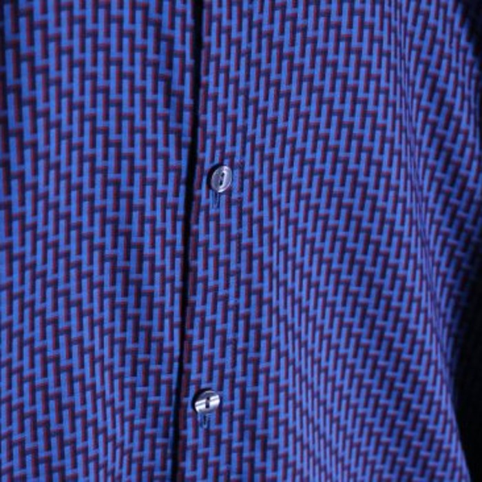 "Calvin Klein" maze pattern blue shirt | Vintage.City 빈티지숍, 빈티지 코디 정보