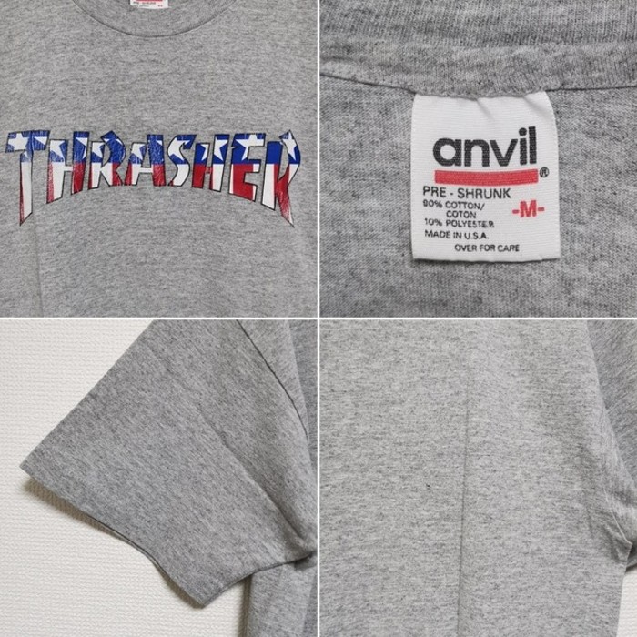 M 90s THRASHER 星条旗 Tシャツ ANVIL オールド USA製 | Vintage.City 빈티지숍, 빈티지 코디 정보