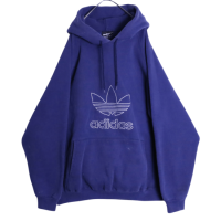 "adidas" navy trefoil over sized hoody. | Vintage.City 古着屋、古着コーデ情報を発信