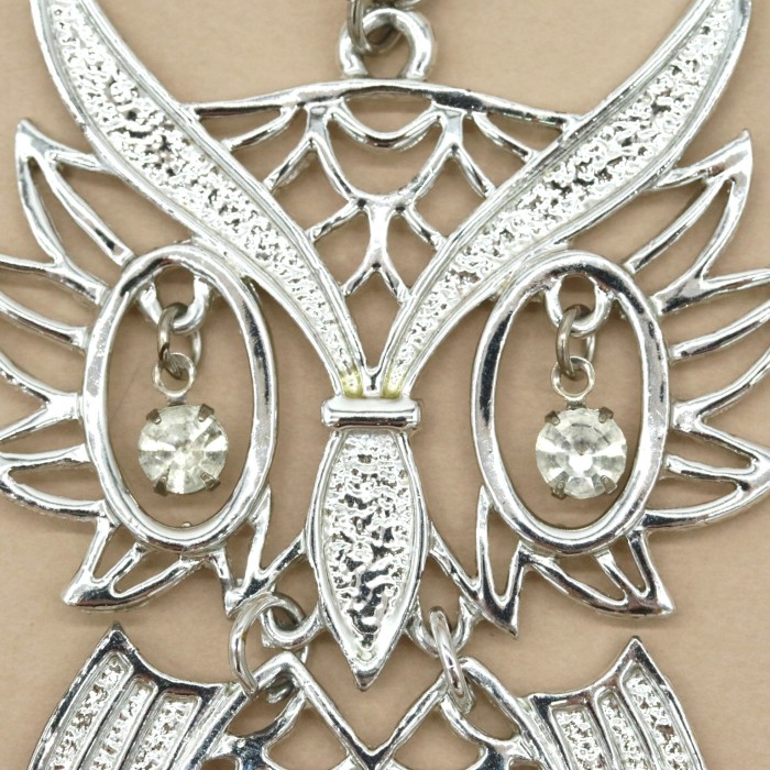 1970's Owl nacklace With Diamond cut eye | Vintage.City 古着屋、古着コーデ情報を発信