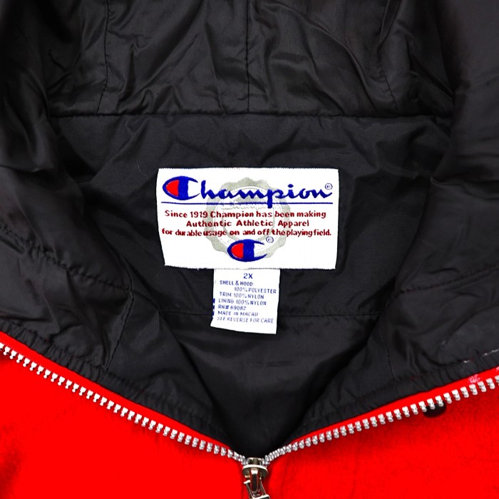 CHAMPION フリースジップパーカー 2X レッド ポリエステル 90年代 | Vintage.City 古着屋、古着コーデ情報を発信
