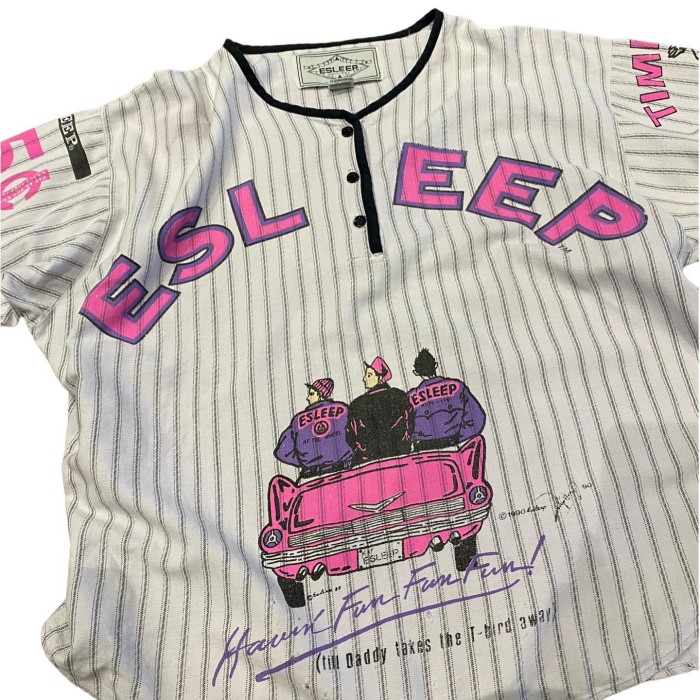 '90 ESLEEP fake layered baseball shirt | Vintage.City 古着屋、古着コーデ情報を発信