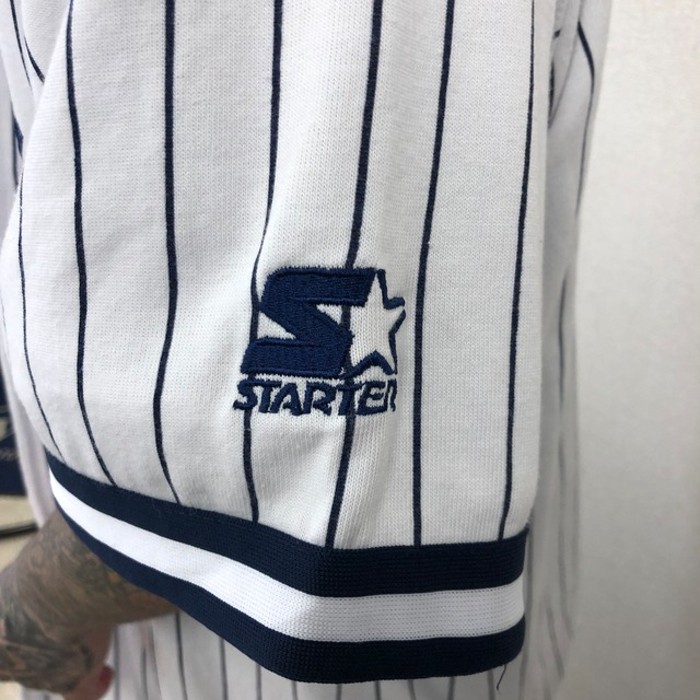 7084.MLB ニューヨークヤンキース ゲームシャツ 刺繍 L 古着 | Vintage 