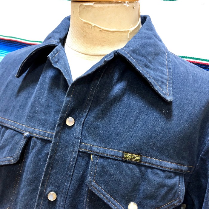 MAVERICK　MADE IN U.S.A.　ノーカラーデニムシャツジャケット