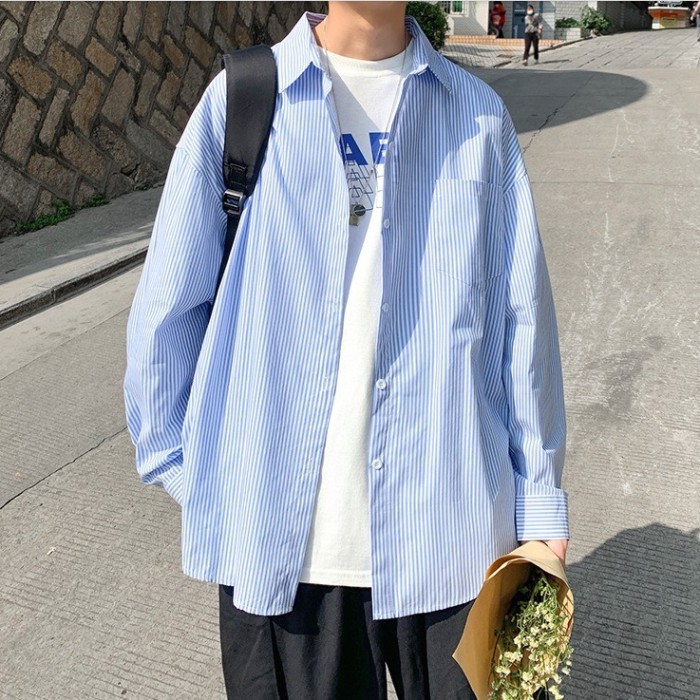 オーバーサイズ シャツ ストライプ カジュアル ストリート韓国 