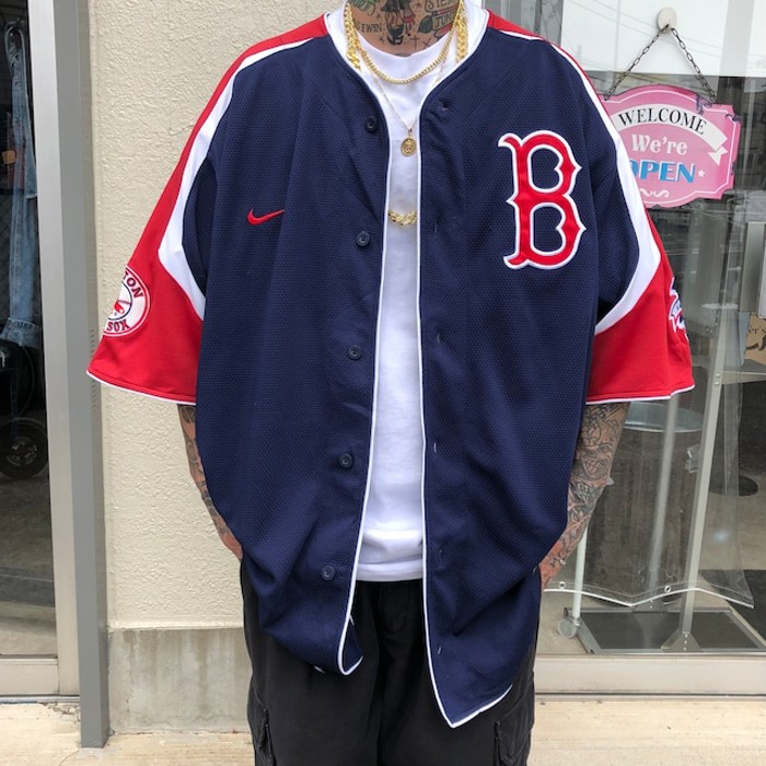7235.00s ナイキ MLB ボストンレッドソックス ベースボールシャツ L