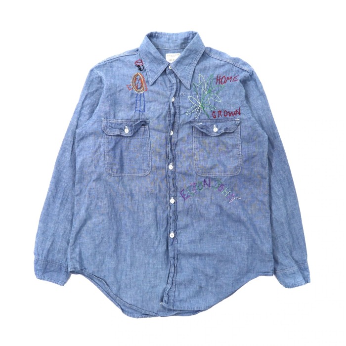 BIG MAC シャンブレーシャツ 15.5 ブルー 70年代 刺繍 | Vintage.City 古着屋、古着コーデ情報を発信