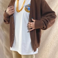 brown color simple knit cardigan | Vintage.City ヴィンテージ 古着