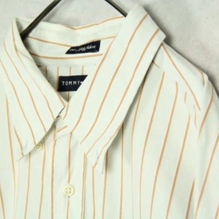 "Tommy Hilfiger" pinstripe loose shirt | Vintage.City 빈티지숍, 빈티지 코디 정보