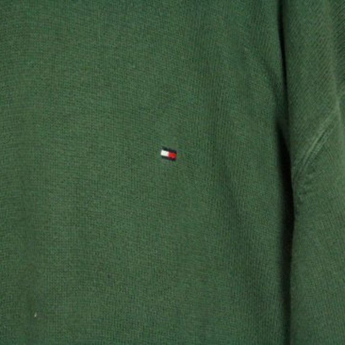 "Tommy Hilfiger" green loose knit | Vintage.City 빈티지숍, 빈티지 코디 정보