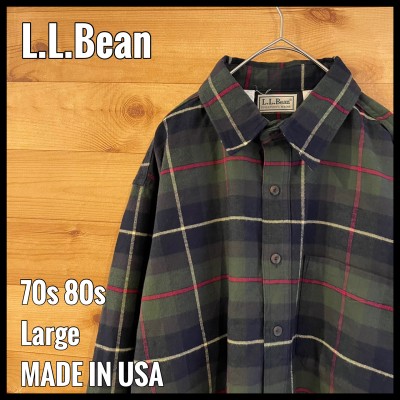 L.L.Bean】70s USA製 長袖シャツ ネルシャツ チェック US古着 