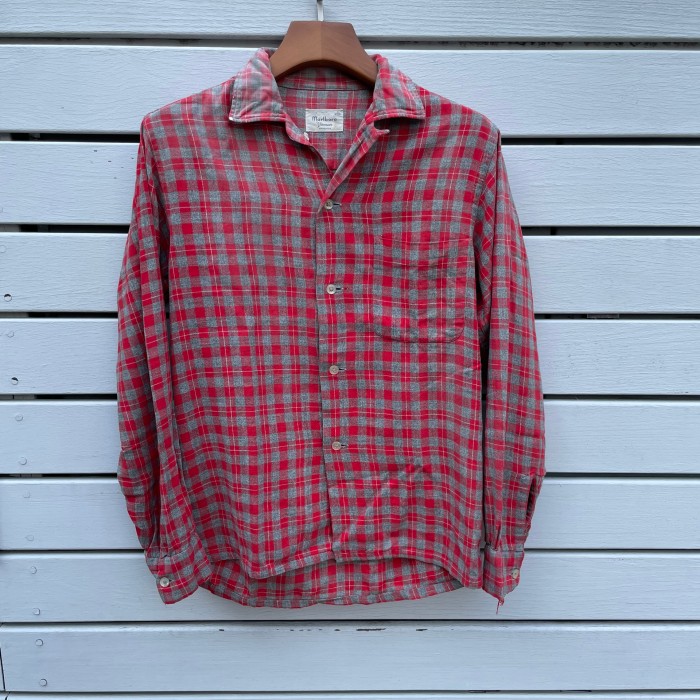 60s marlboro check shirt | Vintage.City 빈티지숍, 빈티지 코디 정보