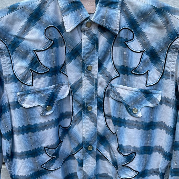 70s ombre check western shirt | Vintage.City 古着屋、古着コーデ情報を発信