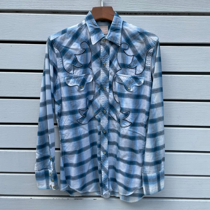 70s ombre check western shirt | Vintage.City 빈티지숍, 빈티지 코디 정보
