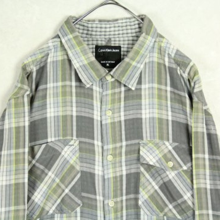"Calvin Klein" light check shirt | Vintage.City 빈티지숍, 빈티지 코디 정보