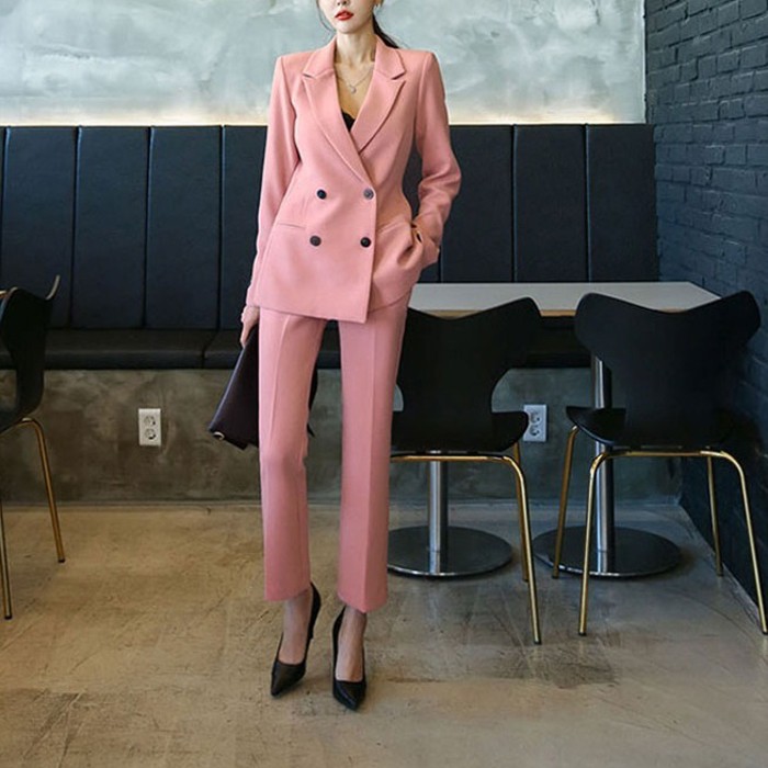 スーツセット ツーピース 上品 大人綺麗 セレモニー きれいめ　4色 ピンク | Vintage.City 빈티지숍, 빈티지 코디 정보