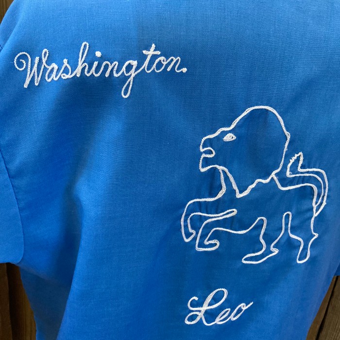70s オリンピアン ボーリングシャツ USA製 ブルー OLYMPIAN | Vintage.City