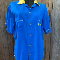 80s ヒルトン　ボーリングシャツ　USA製　アイロンデザイン　ブルー　イエロー | Vintage.City 빈티지숍, 빈티지 코디 정보